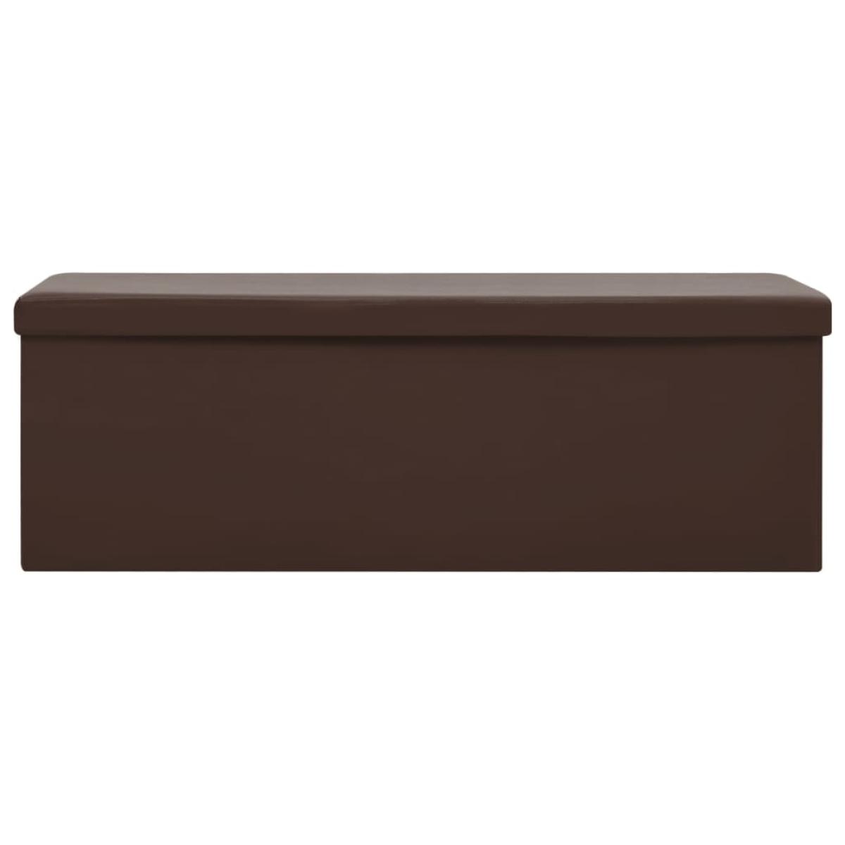 Banco con almacenaje plegable marrón PVC