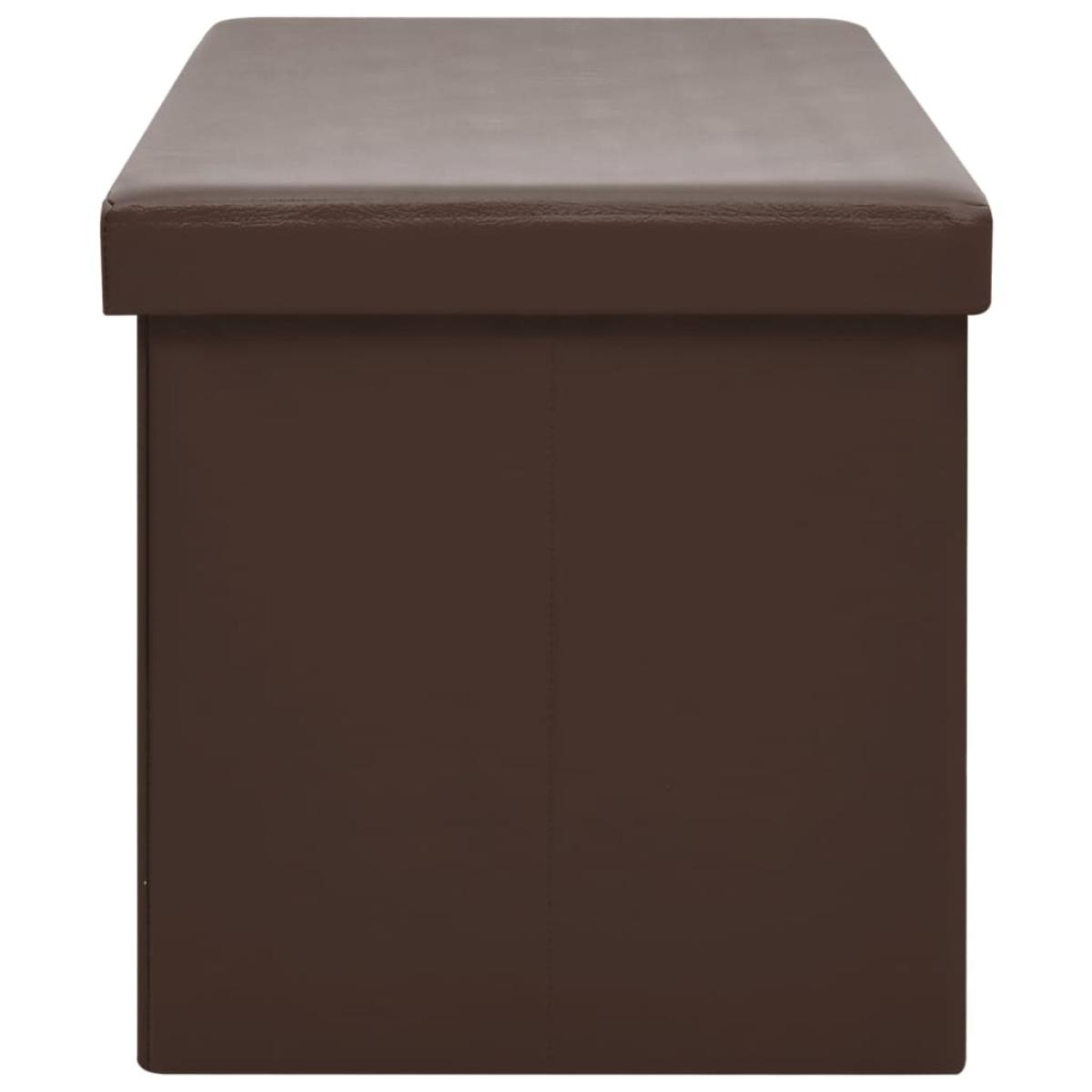 Banco con almacenaje plegable marrón PVC