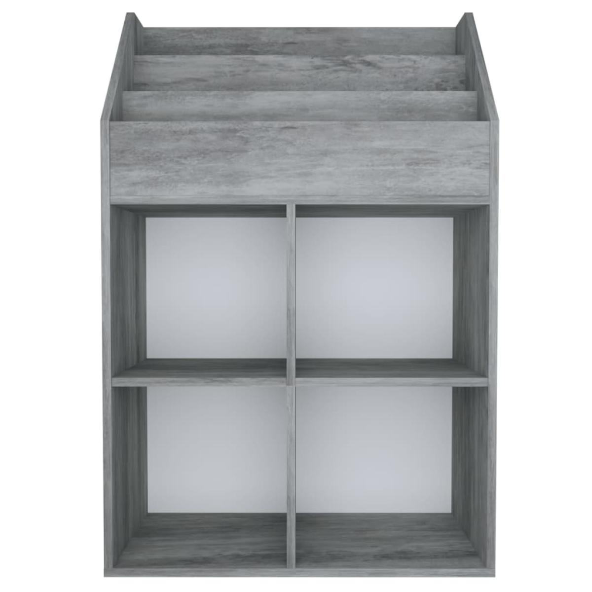 Revistero de niños aglomerado gris hormigón 71x30x114 cm