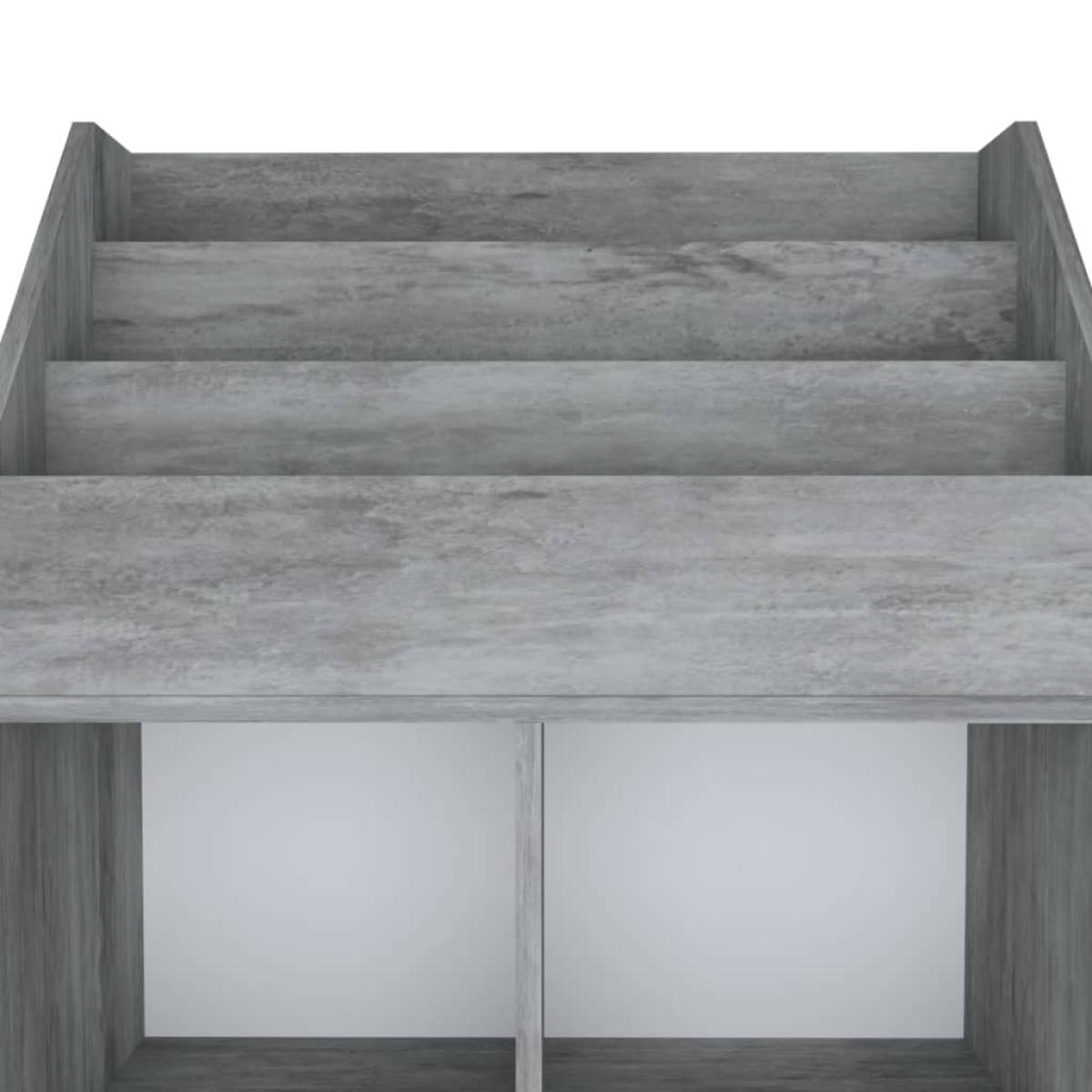 Revistero de niños aglomerado gris hormigón 71x30x114 cm