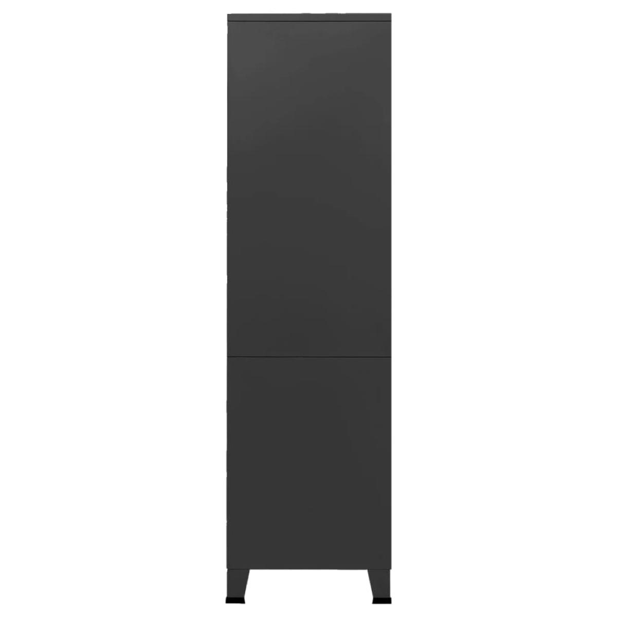 Armario industrial de metal negro 90x50x180 cm