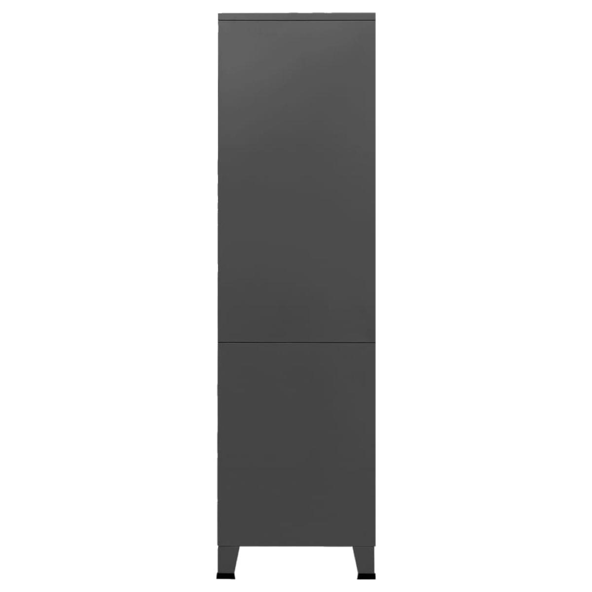 Armario industrial de metal gris antracita 90x50x180 cm