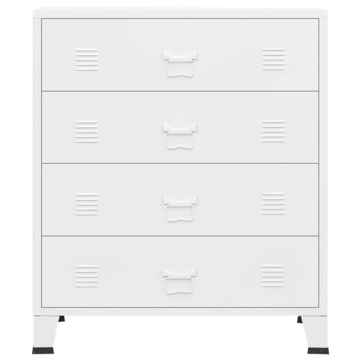 Cajoner industrial de metal blanca 78x40x93 cm