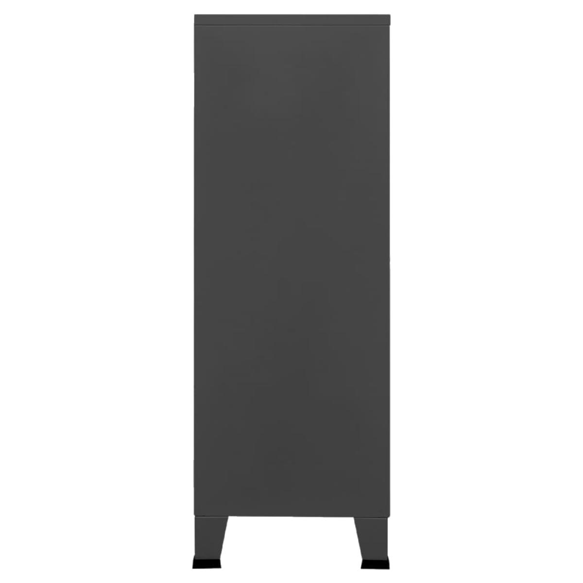 Baúl de almacenaje industrial metal antracita 75x40x115 cm