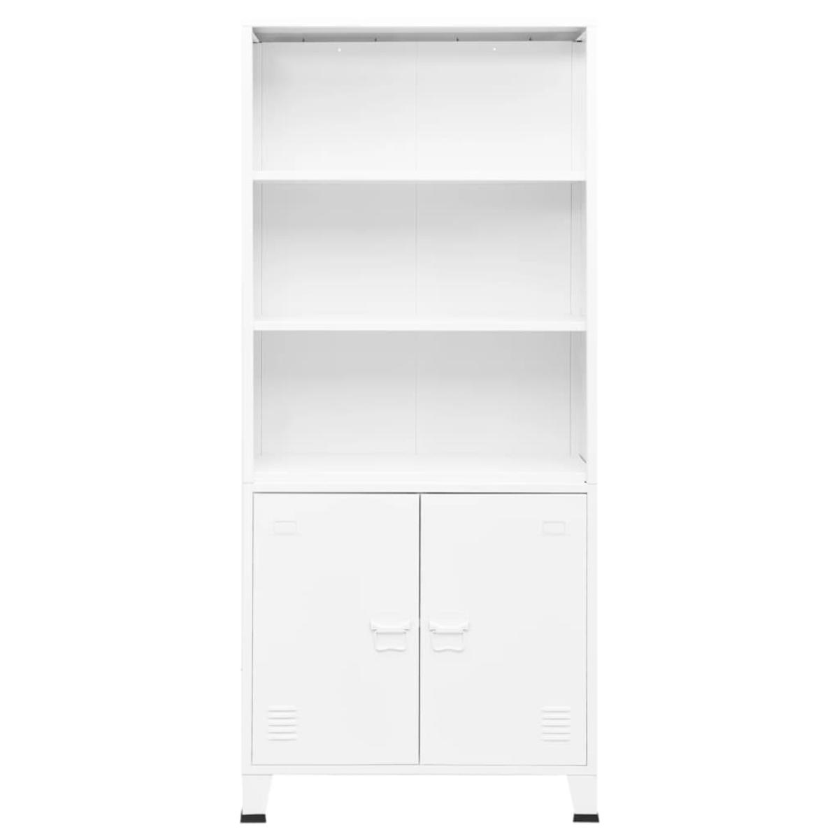 Estantería industrial acero blanco 80x32x180 cm