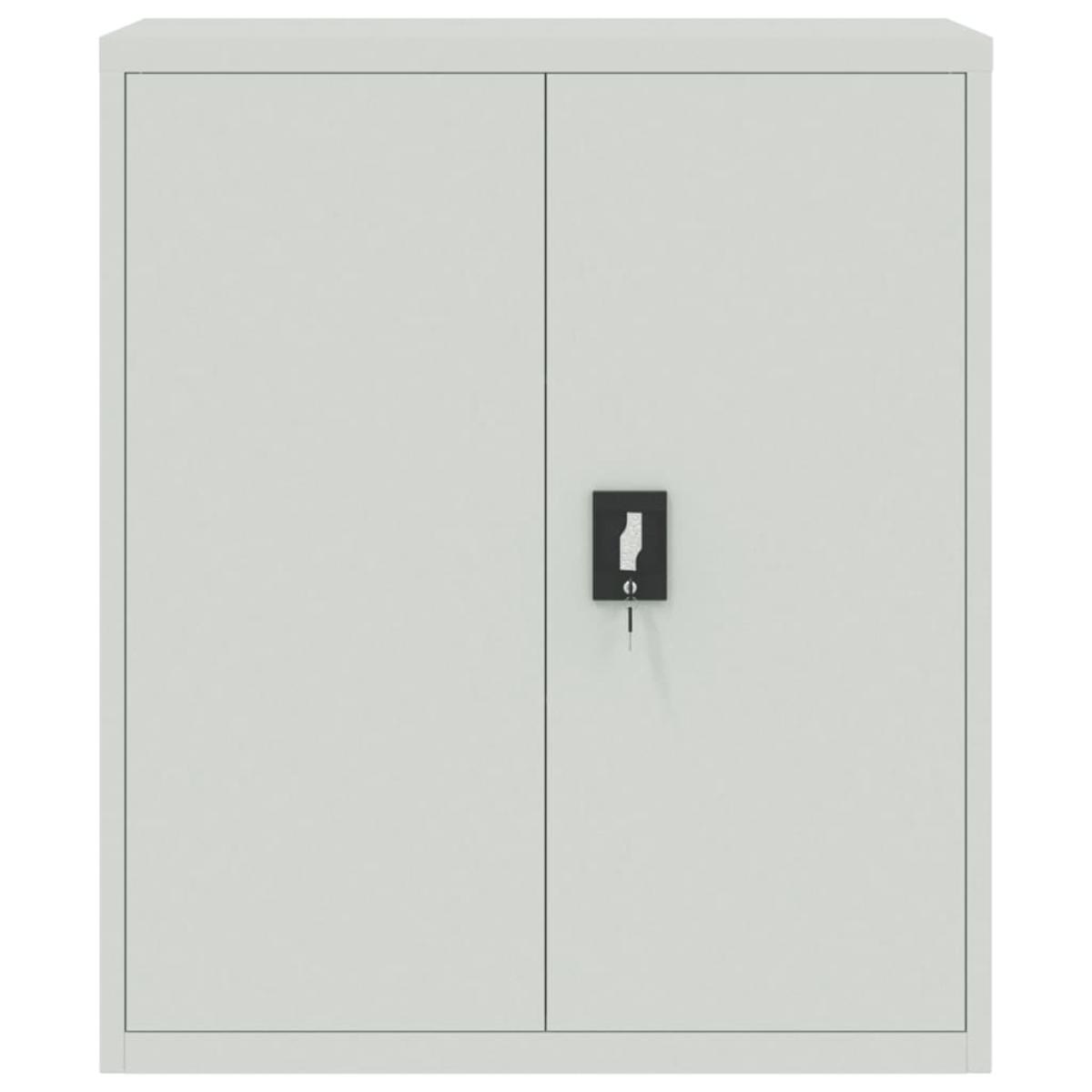 Armario archivador de acero gris claro 90x40x105 cm