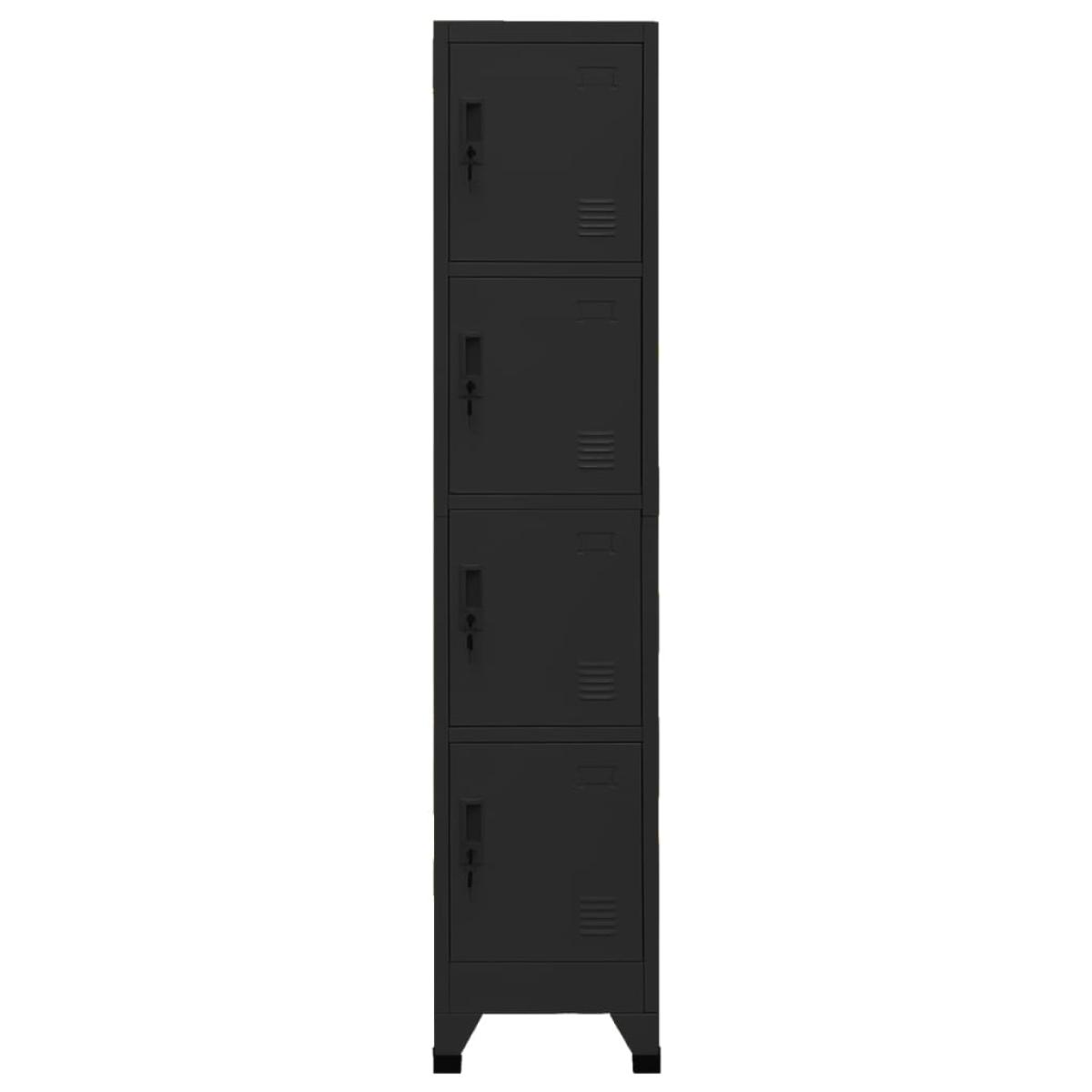 Taquilla de acero negro 38x45x180 cm