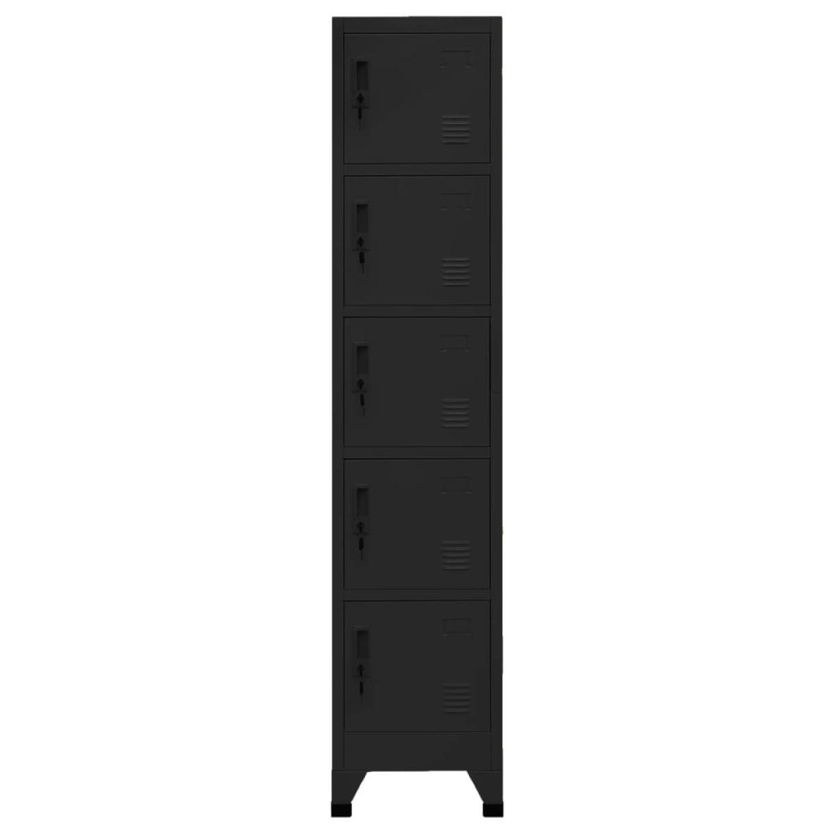 Taquilla de acero negro 38x40x180 cm