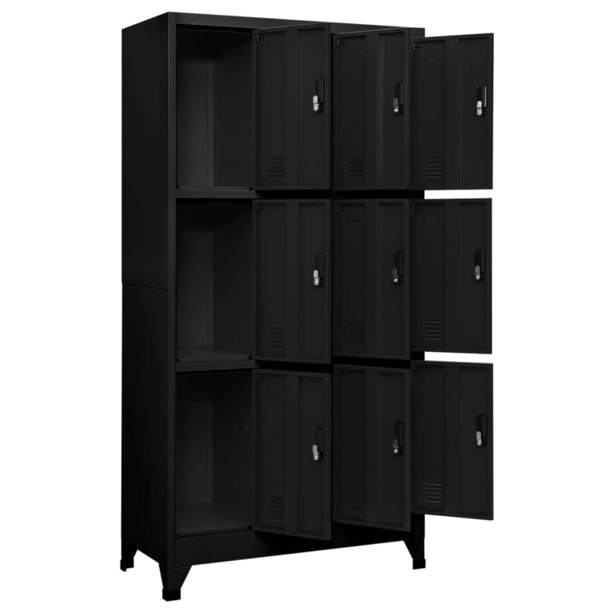 Taquilla de acero negro 90x45x180 cm