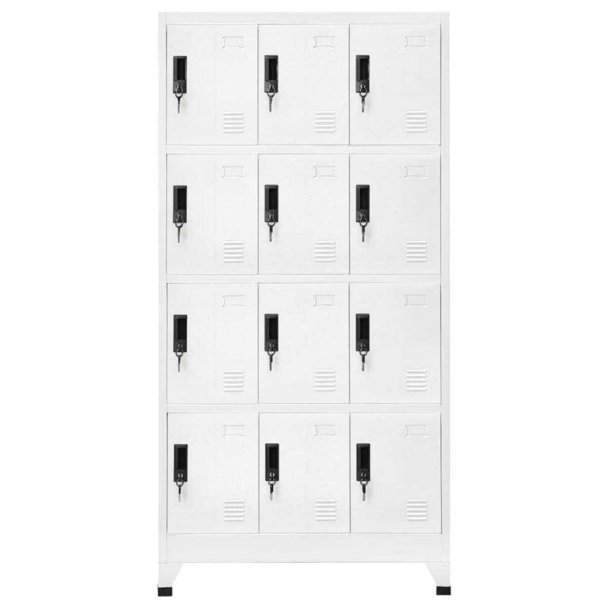 Taquilla de acero blanco 90x45x180 cm