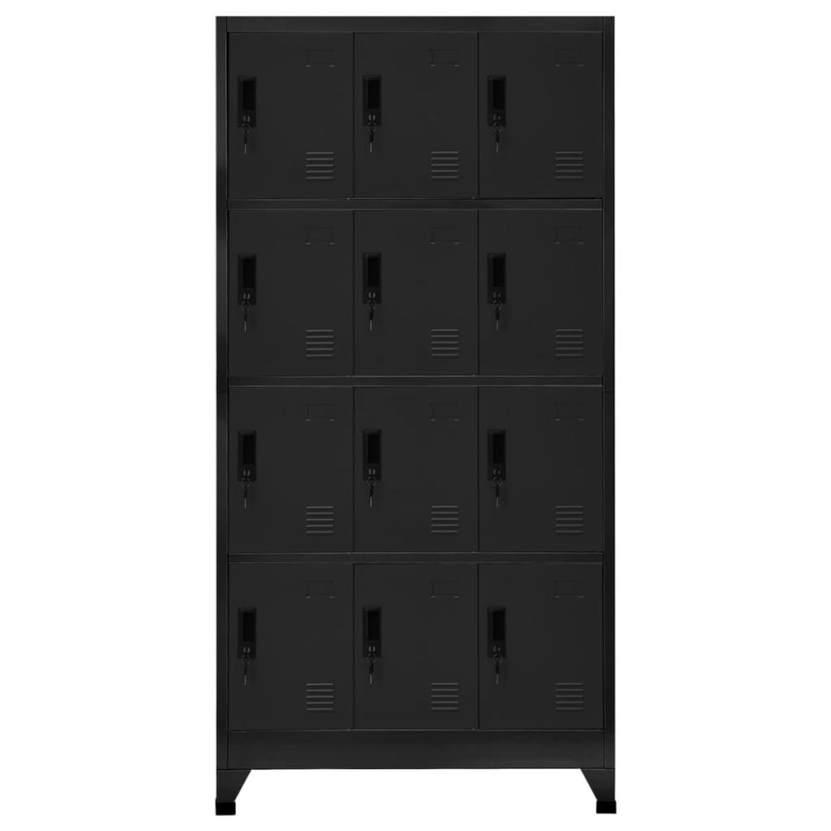 Taquilla de acero negro 90x45x180 cm