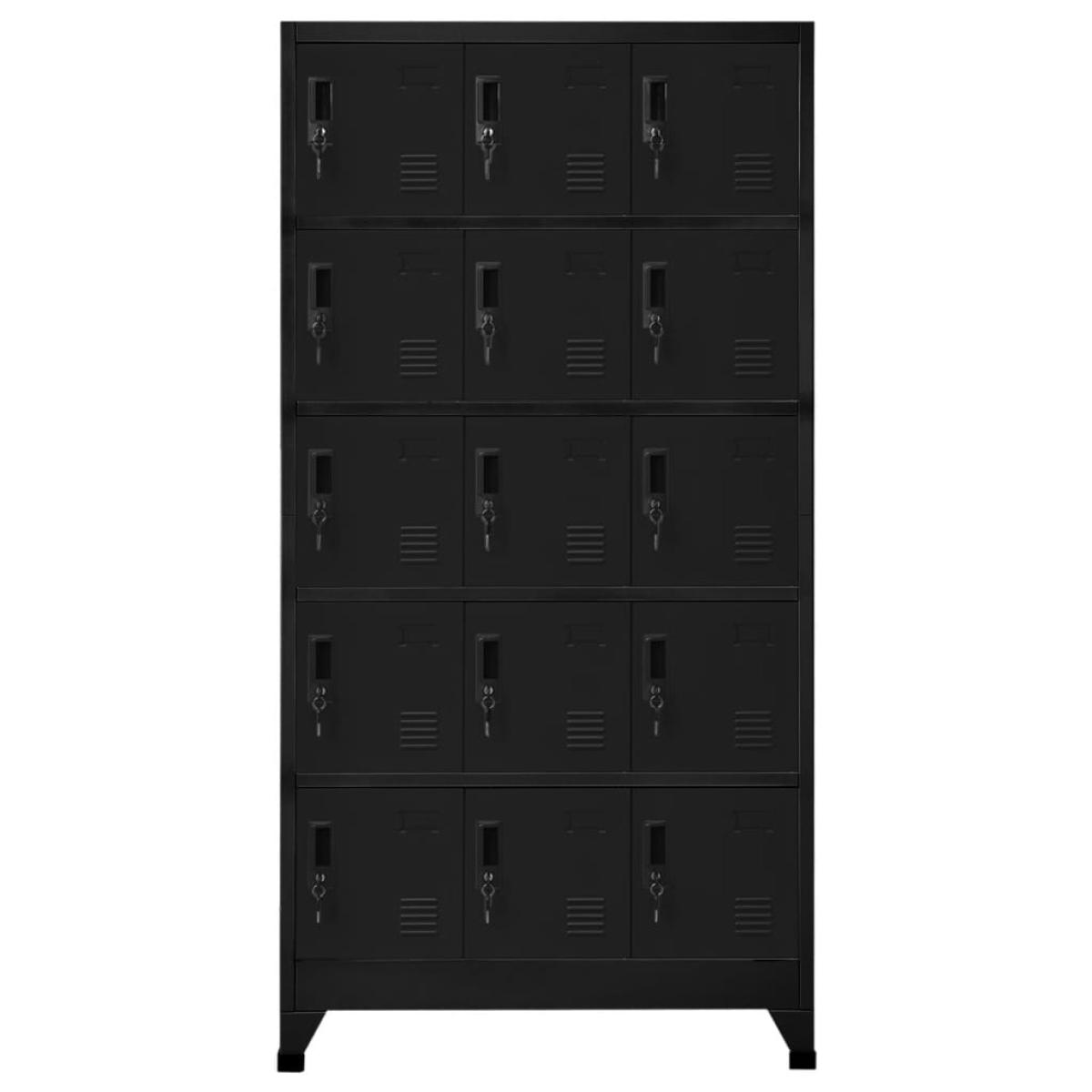 Taquilla de acero negro 90x40x180 cm