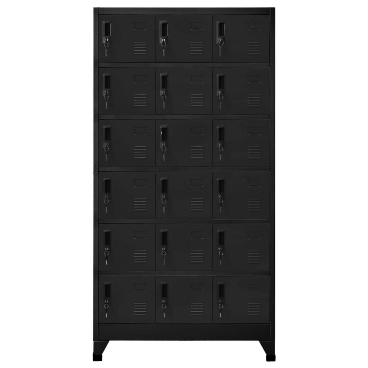 Taquilla de acero negro 90x40x180 cm