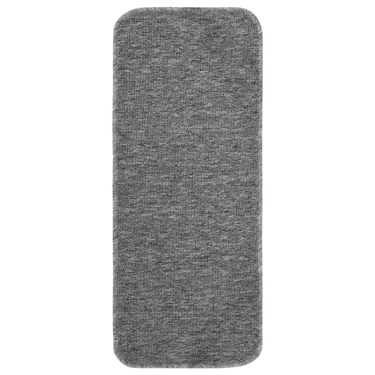 Alfombrillas de escalera 15 uds gris rectangular 60x25 cm