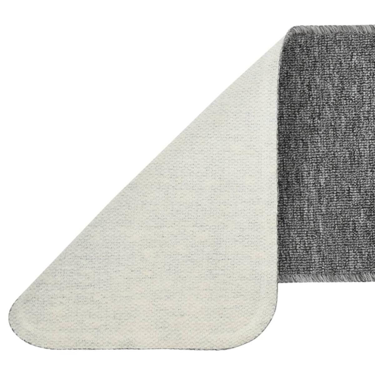 Alfombrillas de escalera 15 uds gris rectangular 60x25 cm