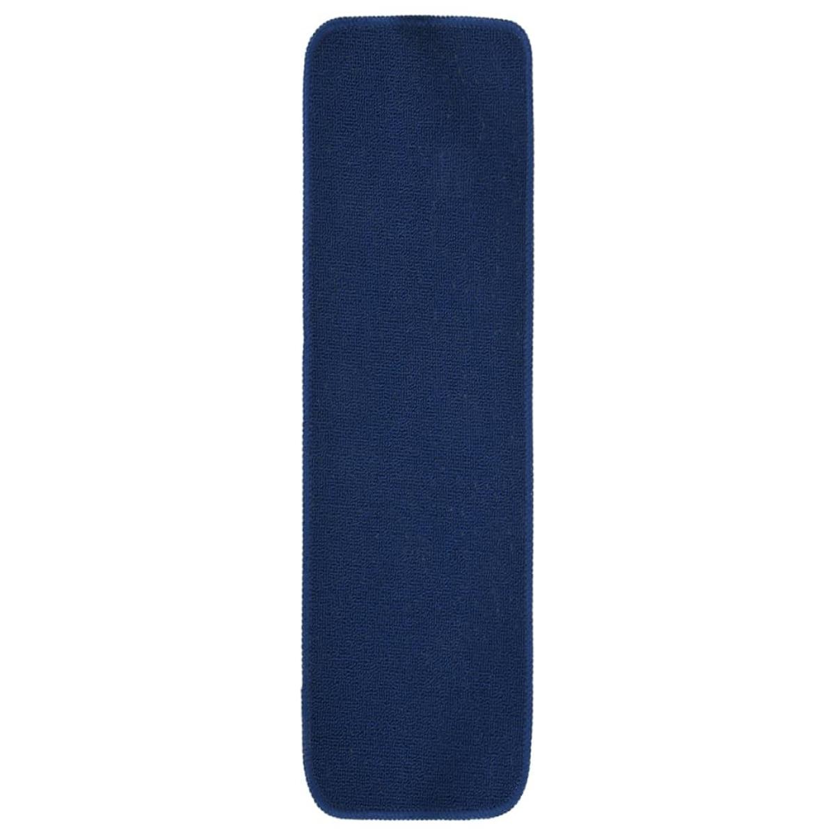 Alfombrilla de escalera 15 uds azul marino rectangular 75x20 cm