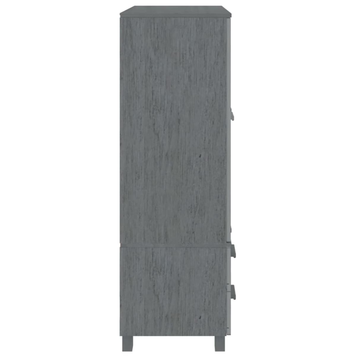 Armario HAMAR madera maciza pino gris oscuro 99x45x137 cm