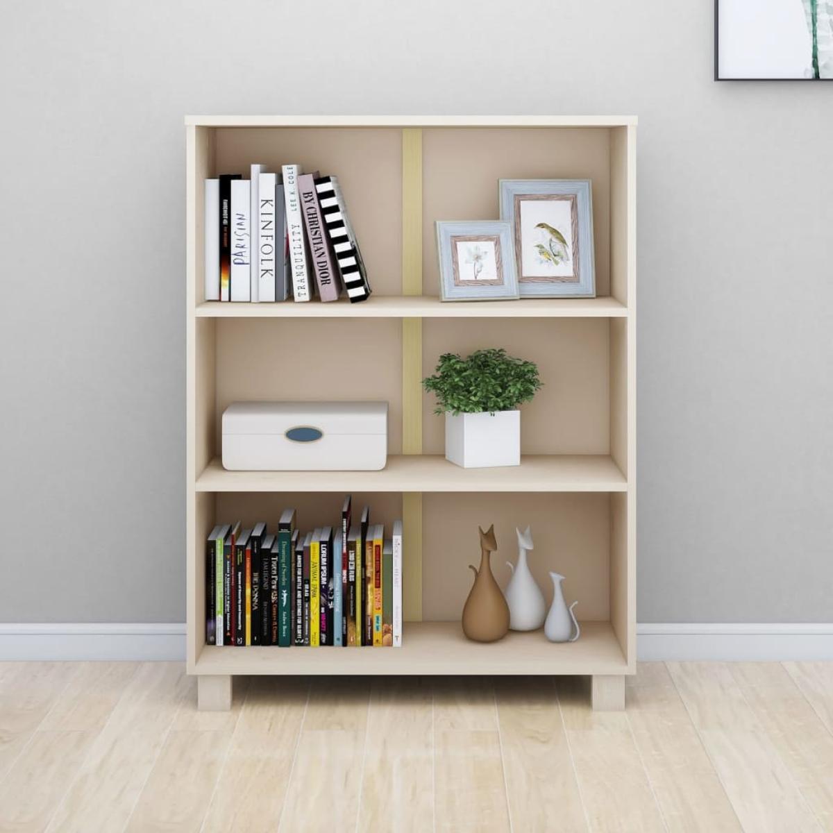 Estantería HAMAR madera pino maciza marrón miel 85x35x112 cm