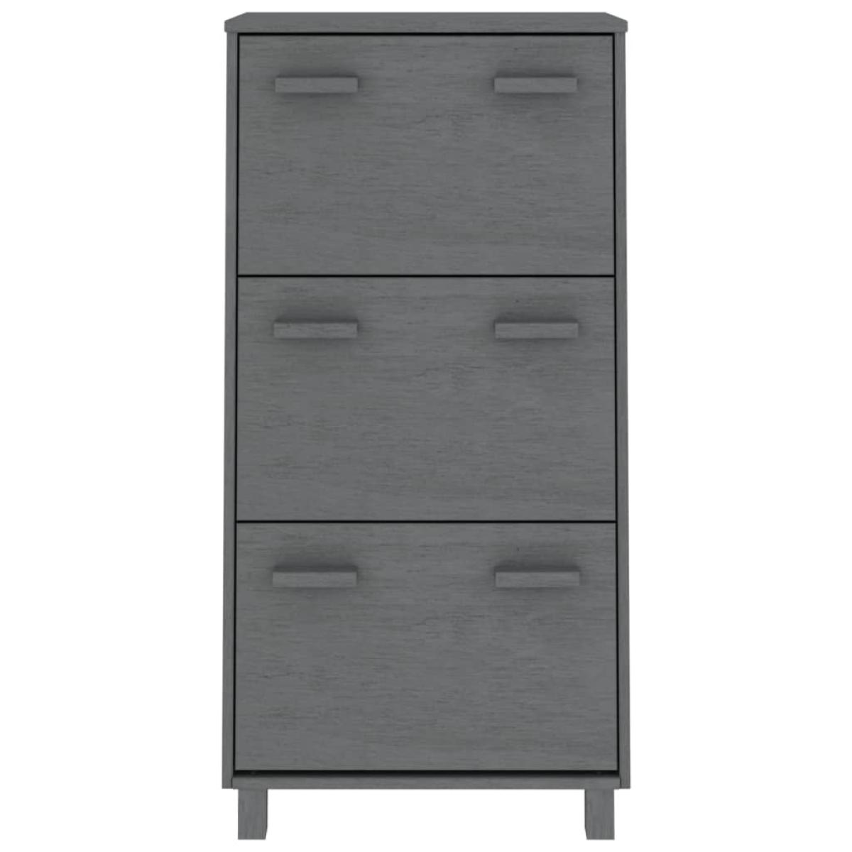 Zapatero HAMAR madera maciza pino gris oscuro 59,5x35x117 cm
