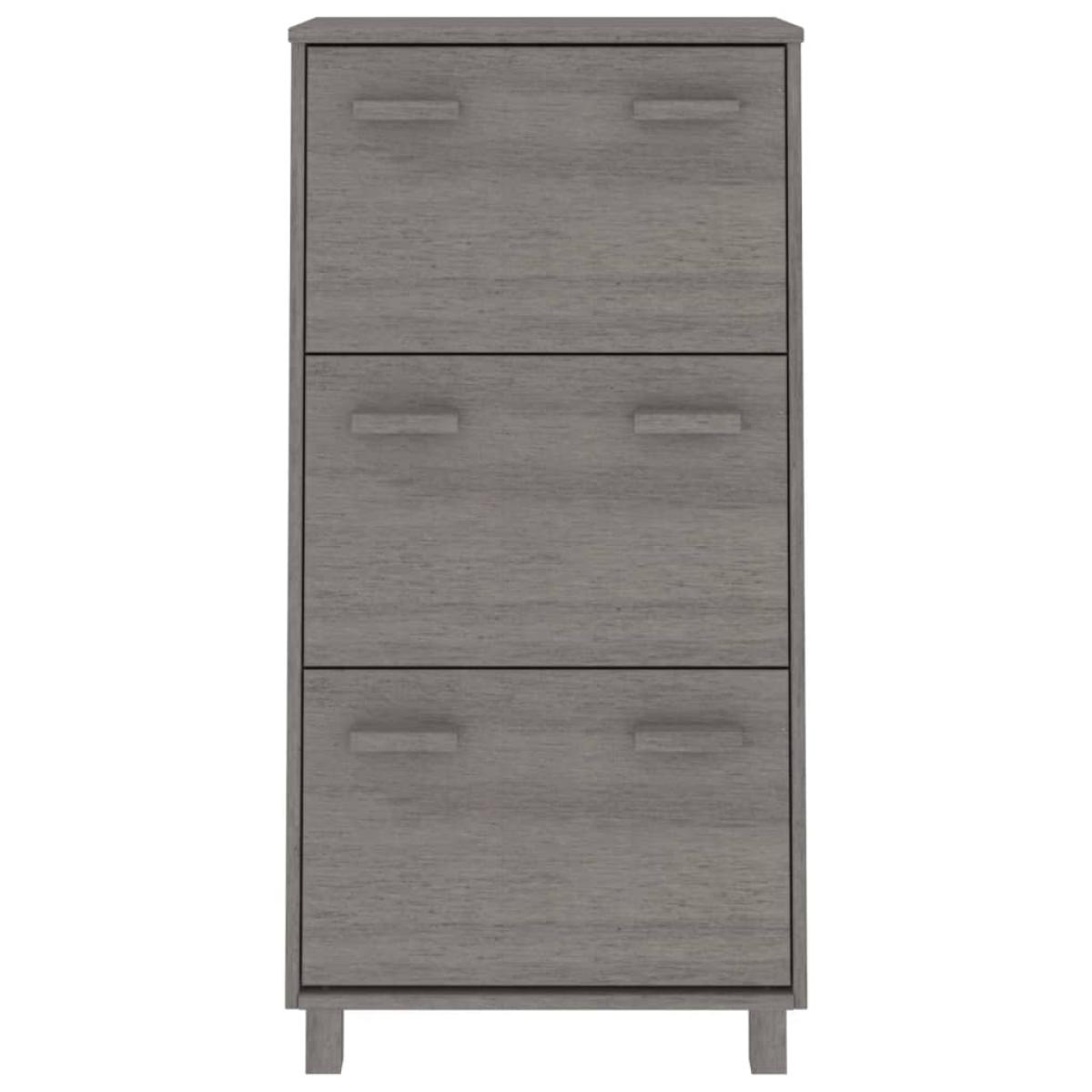 Zapatero HAMAR madera maciza pino gris claro 59,5x35x117 cm