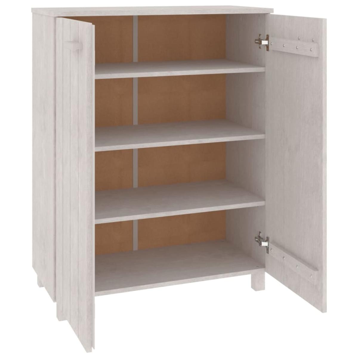 Zapatero HAMAR madera maciza de pino blanca 85x40x108 cm