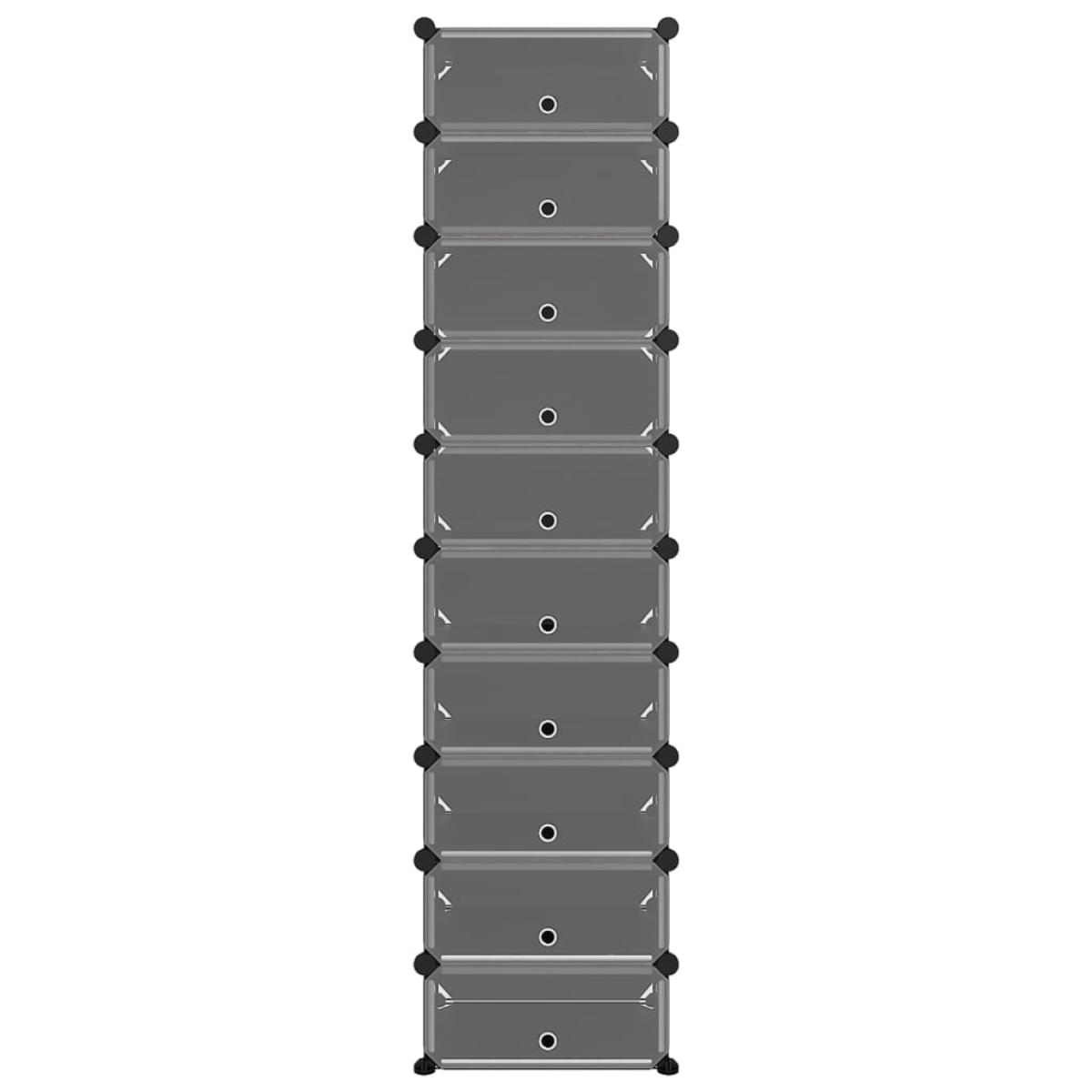 Zapatero PP negro 44x32x174 cm