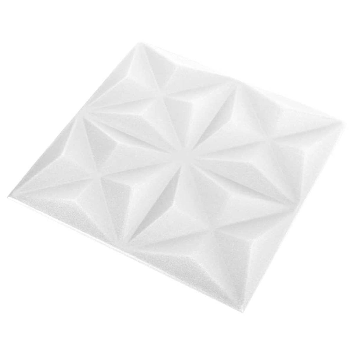 Paneles de pared 3D 12 unidades 50x50 cm blanco origami 3 m²