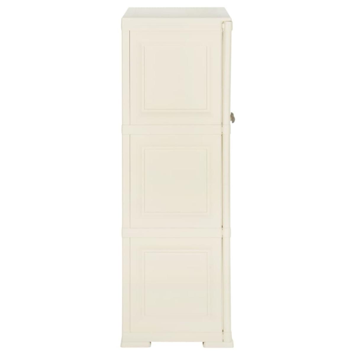Armario de plástico diseño de madera crema 79x43x125 cm