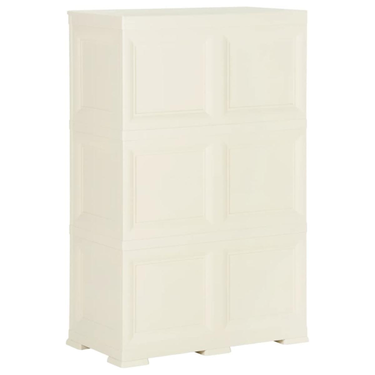 Armario de plástico diseño de madera crema 79x43x125 cm