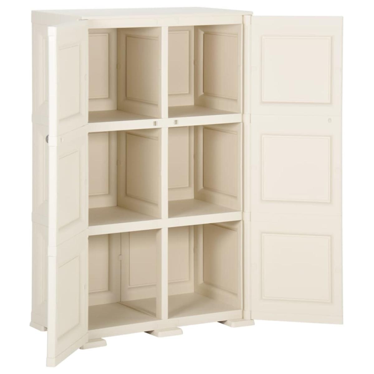 Armario de plástico diseño de madera crema 79x43x125 cm