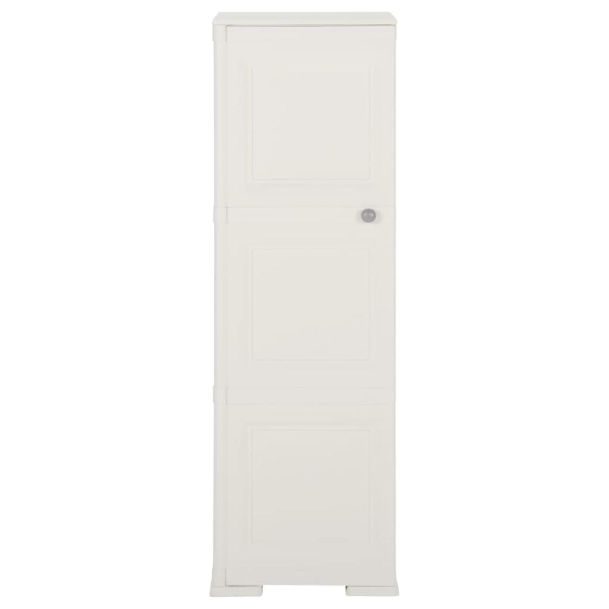 Armario de plástico diseño de madera blanco 40x43x125 cm