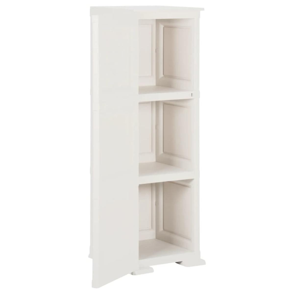 Armario de plástico diseño de madera blanco 40x43x125 cm