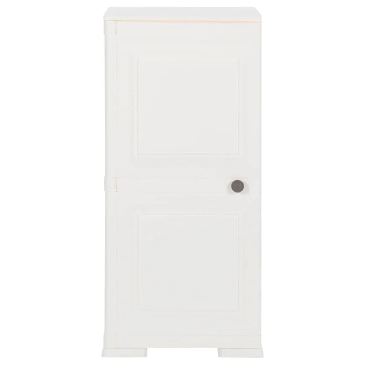 Armario de plástico diseño madera blanco angora 40x43x85,5 cm