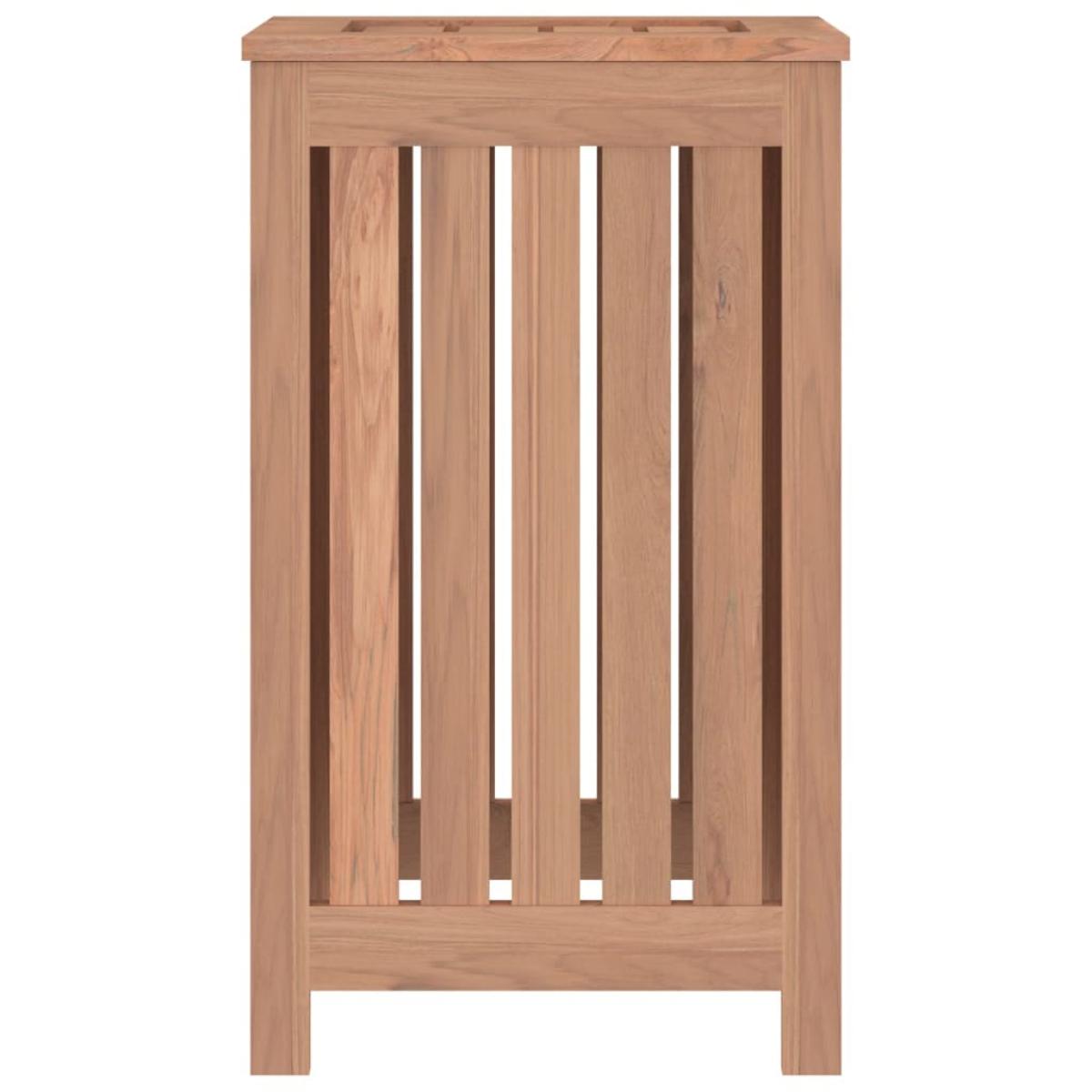 Cesto de ropa sucia madera maciza de teca 35x25x60 cm
