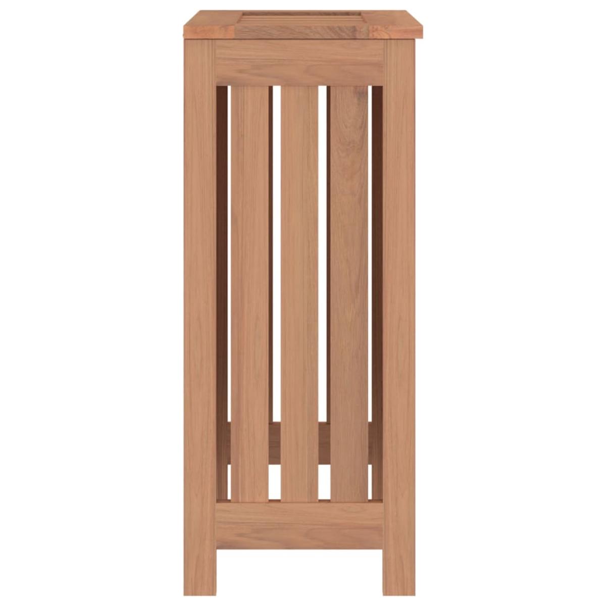 Cesto de ropa sucia madera maciza de teca 35x25x60 cm