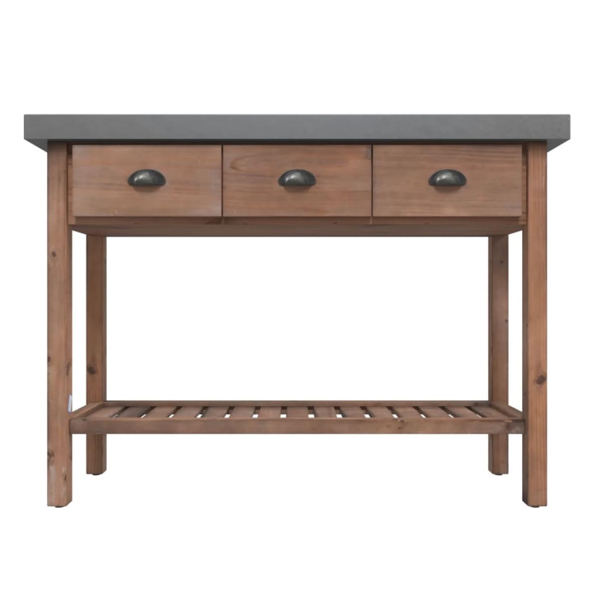 Mesa consola de madera maciza de abeto 110x35x80 cm