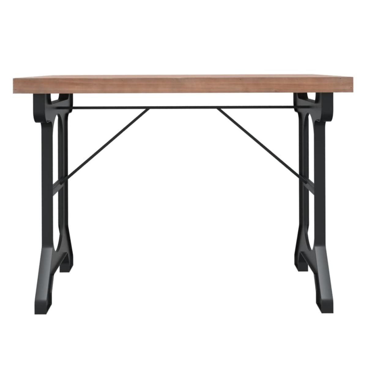 Mesa de comedor madera maciza de abeto y hierro 110x65x82 cm