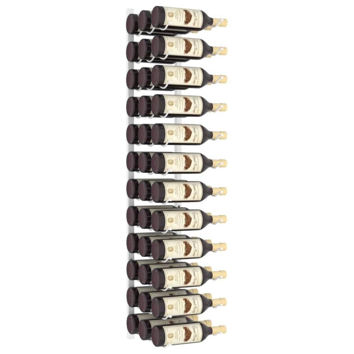 Botellero de pared para 36 botellas hierro blanco