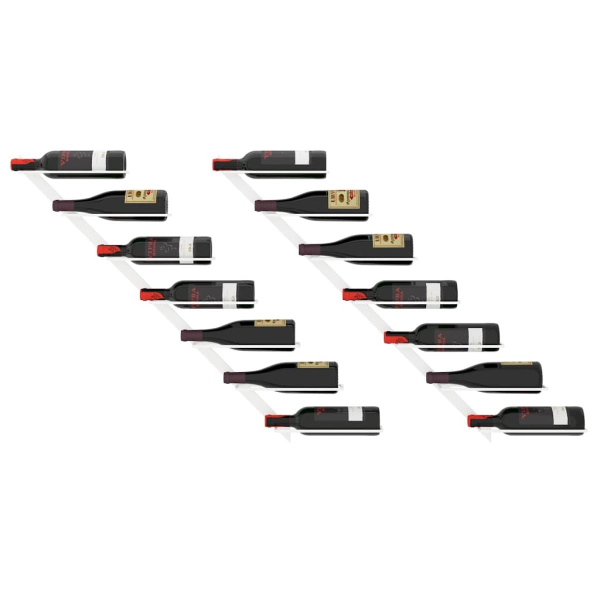 Botellero de pared para 7 botellas 2 unidades metal blanco