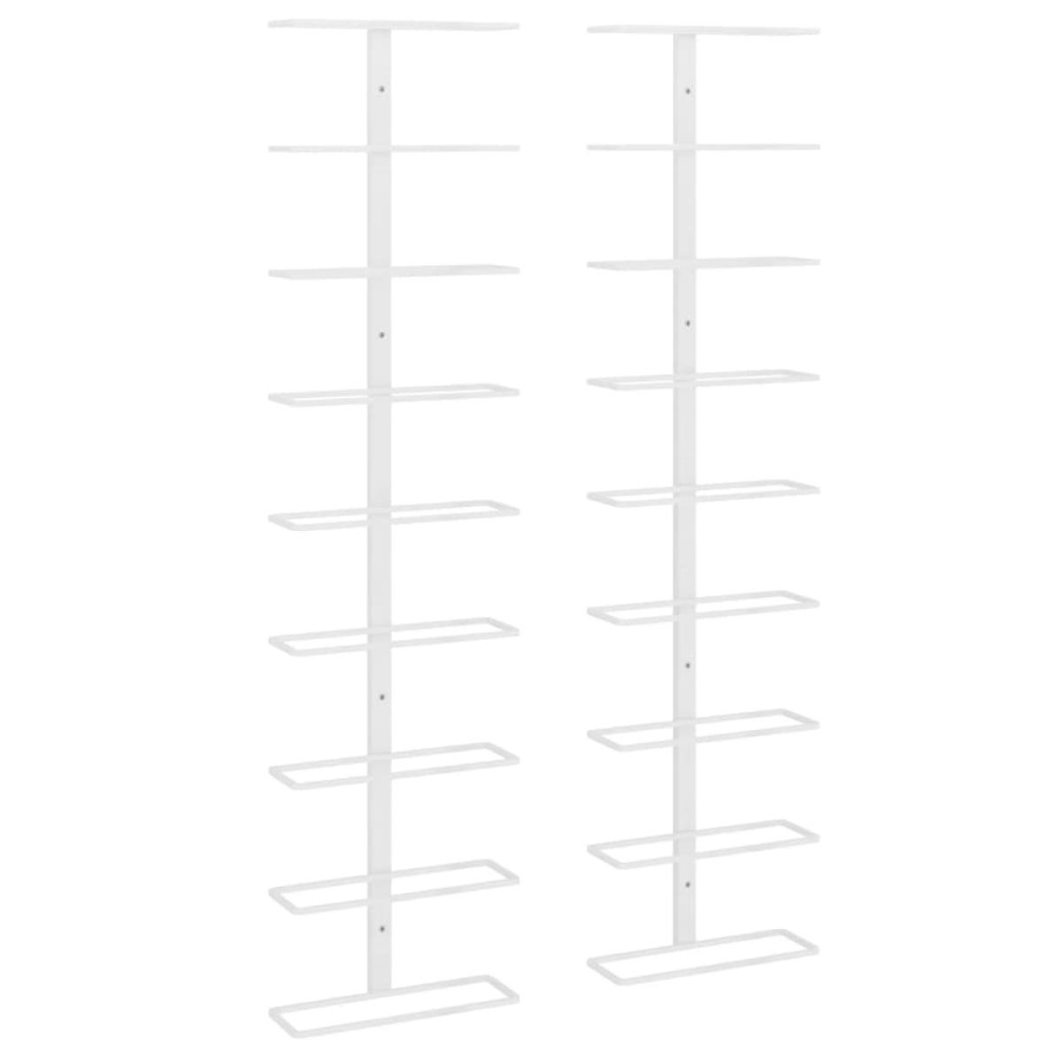 Botellero de pared para 9 botellas 2 unidades hierro blanco