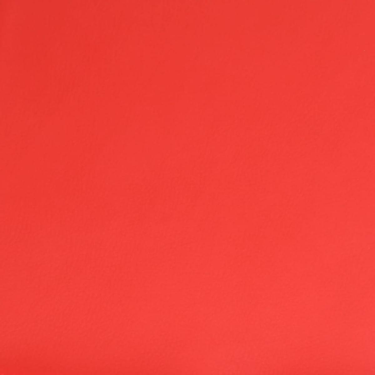 Reposapiés de cuero sintético rojo 60x60x39 cm