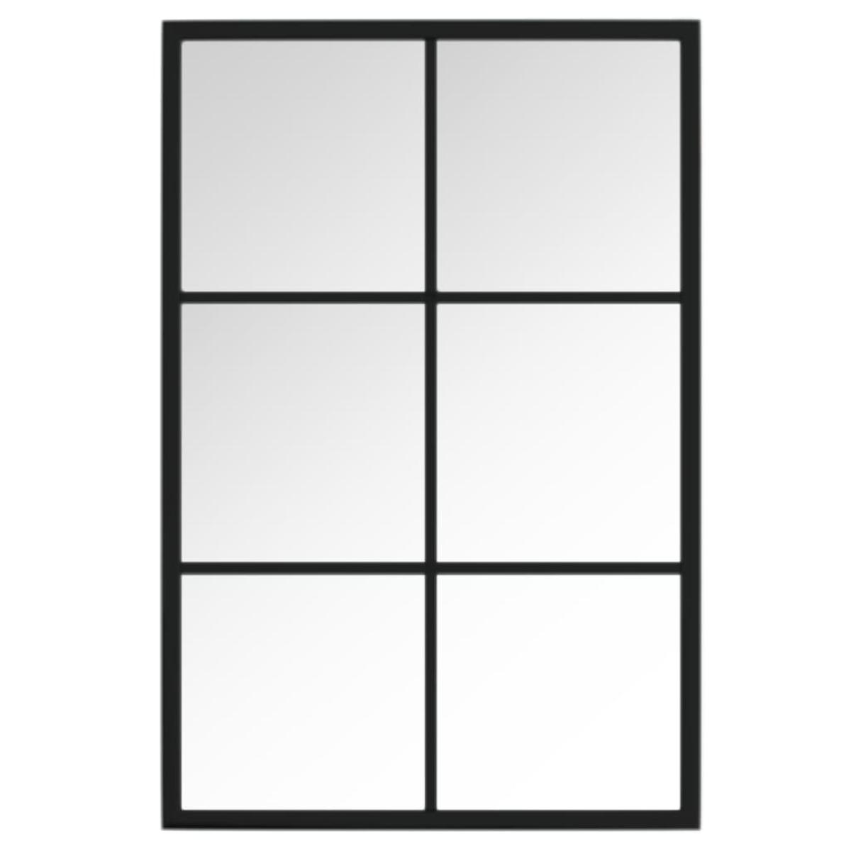Espejo de pared metal negro 60x40 cm