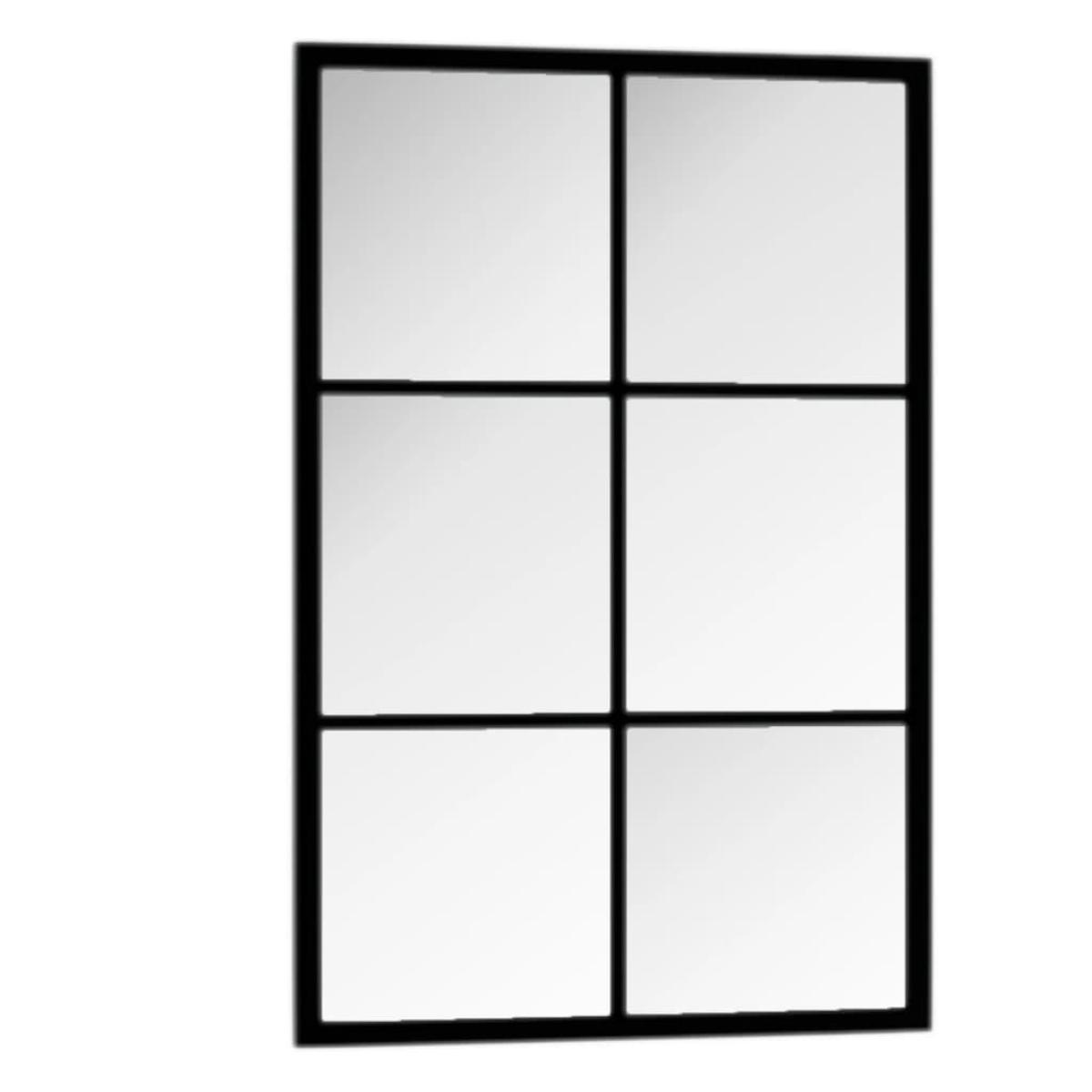 Espejo de pared metal negro 60x40 cm