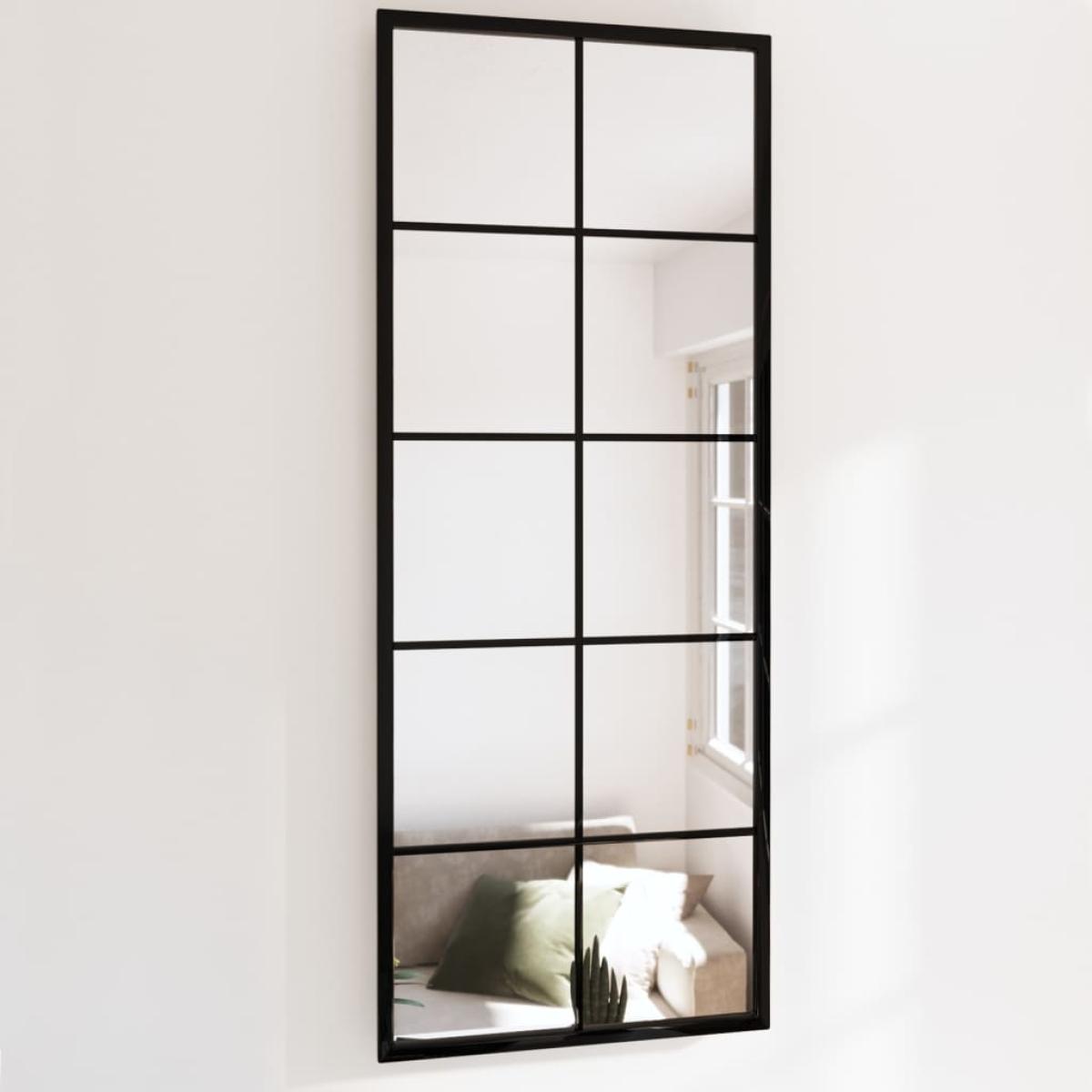 Espejo de pared metal negro 100x40 cm