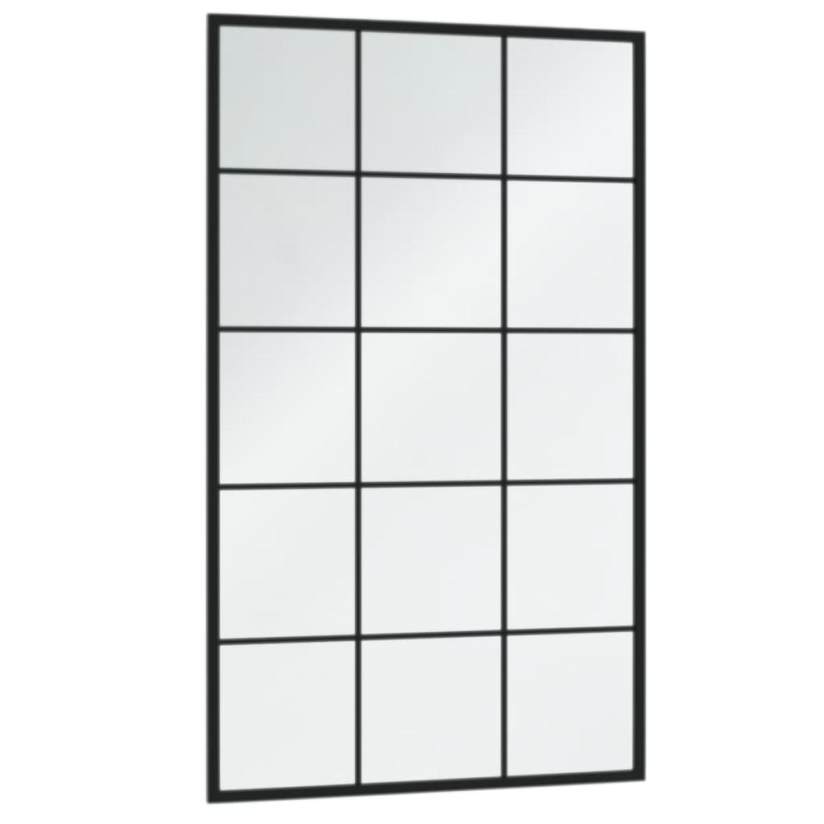 Espejo de pared metal negro 100x60 cm