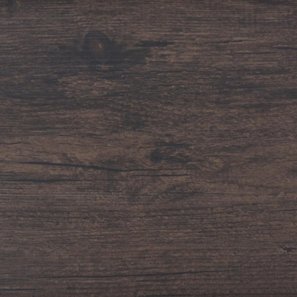 Lamas de suelo autoadhesivas de PVC marrón oscuro 2,51 m² 2 mm