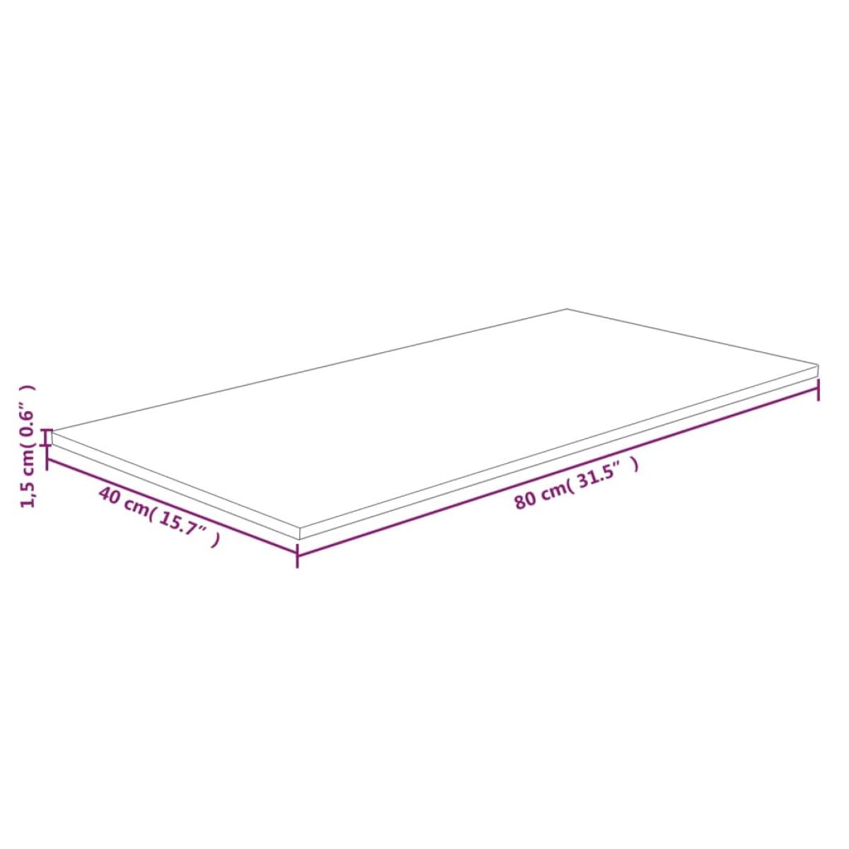 Encimera baño madera maciza tratada marrón oscuro 80x40x1,5 cm