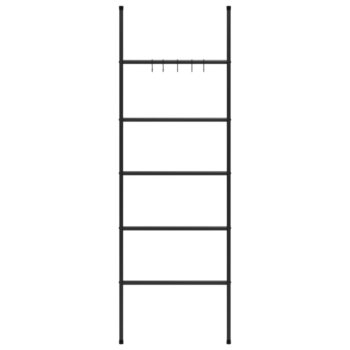 Toallero en escalera con 5 niveles hierro negro 58x175 cm