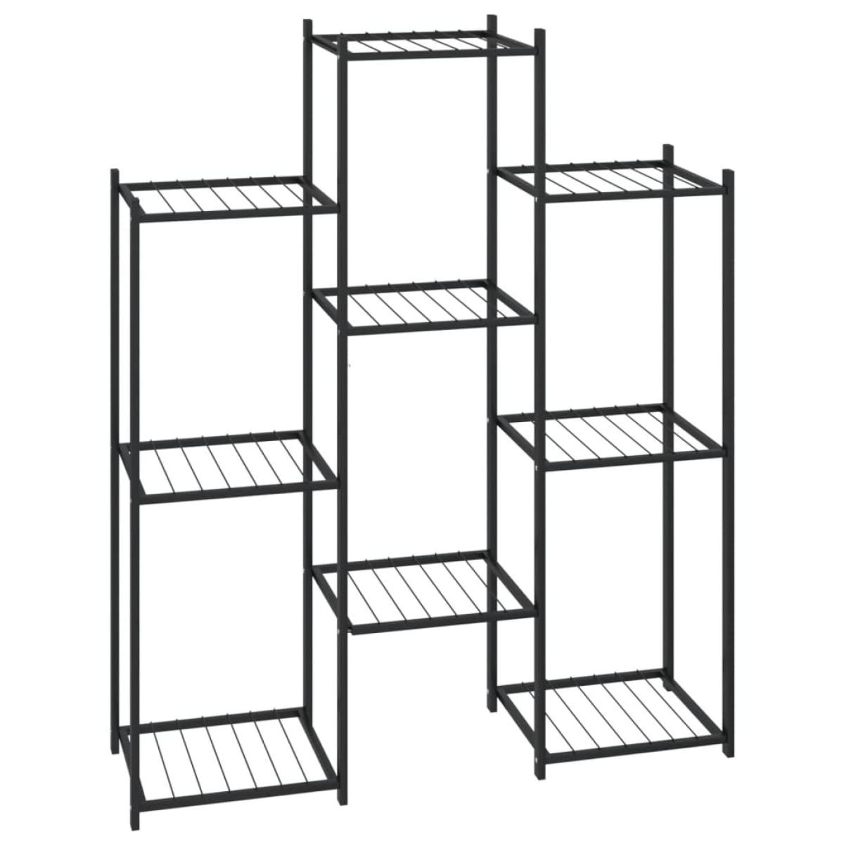 Soporte para flores de hierro negro 83x25x100 cm