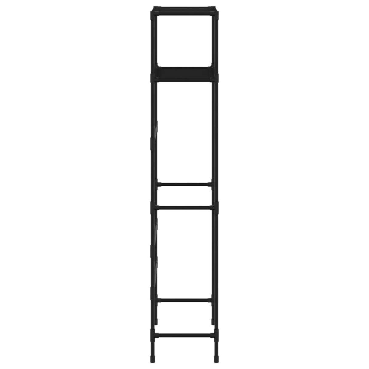 Estantería 2 niveles sobre inodoro hierro negro 53,5x28x143 cm